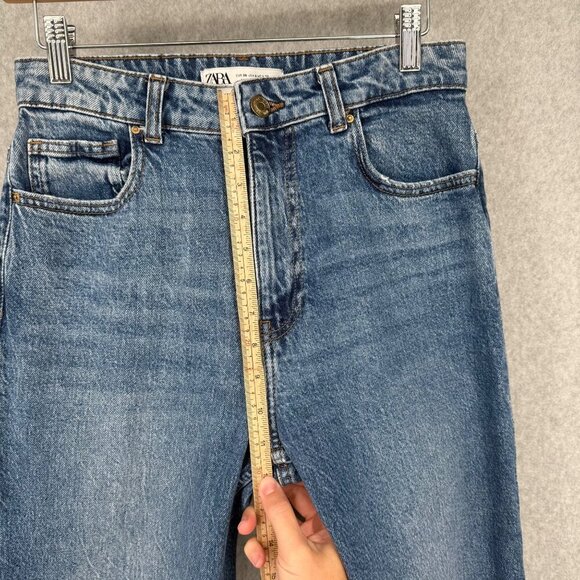 Zara Womens Straight Leg Jeans Size 6 Blue Medium Wash Denim High Rise Classic - Picture 9 of 11